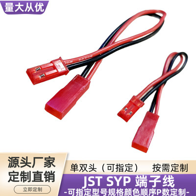 2P双头JST公母头对接SYP端子线束