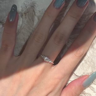 柏林情书~日系超闪极细款戒指女小众设计轻奢高级感时尚叠戴指环