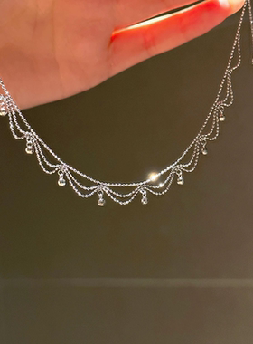 水滴流苏项链女款2025新款锁骨链