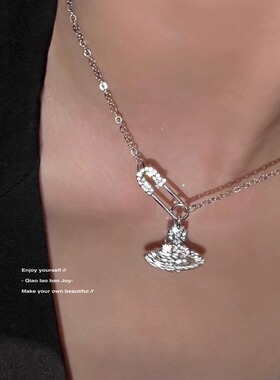 土星别针项链西太后风配饰女颈链