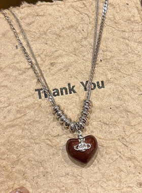 韩系爱心串珠项链女款2026新款