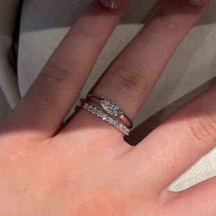 清冷感极简马眼素圈戒指女小众设计轻奢高级感2025新爆款 情侣对戒