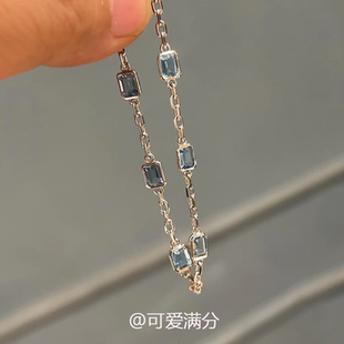 冰透蓝方糖手链女轻奢小众精致2025新款 适合夏天 叠戴高颜值手饰