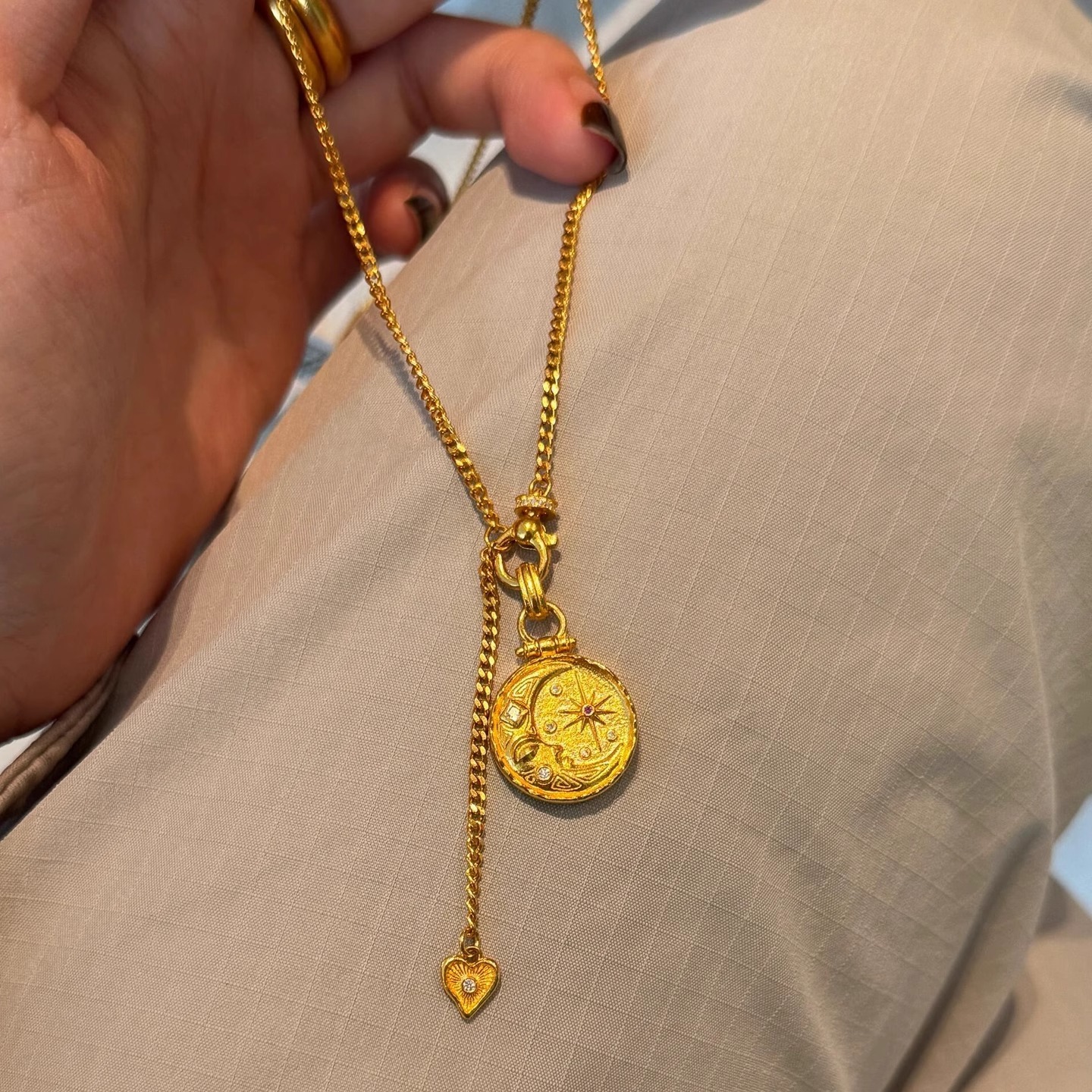 月亮脸星芒项链女新款轻奢小众