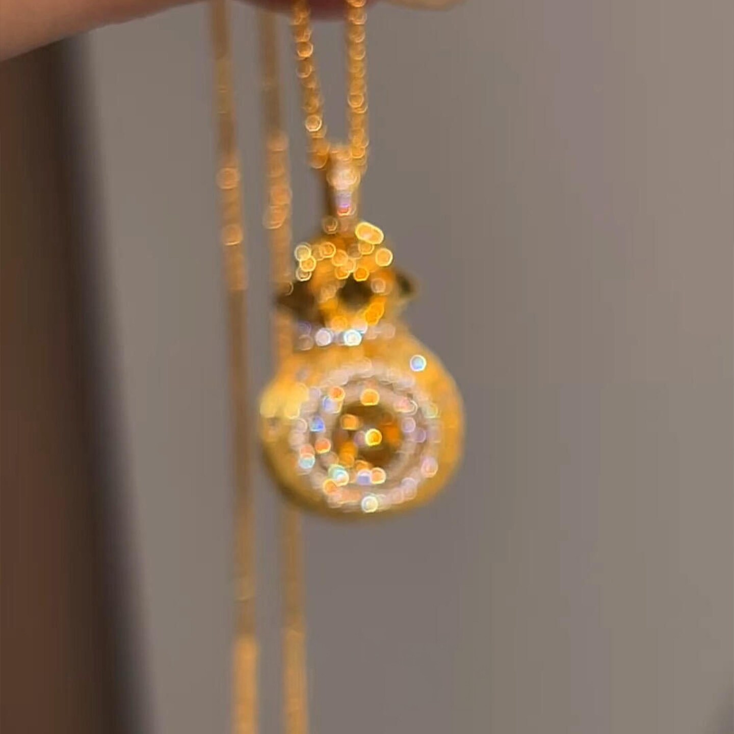 福运满满！金色爆闪钱币福袋项链女款2025新款马年新年锁骨链配饰