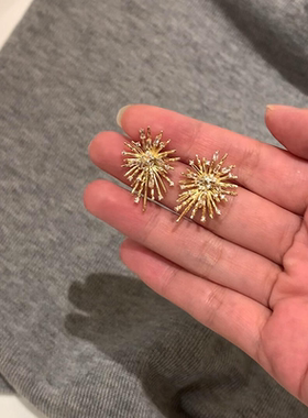 超闪烟花耳钉高级感过新年耳饰女