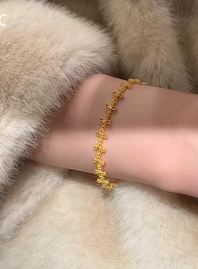 满圈蕾丝小花手链女轻奢小众精致