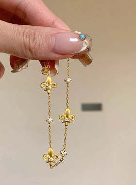 拉丝鸢尾花手链轻奢小众精致复古