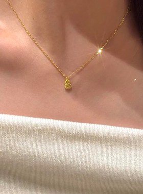 碎冰冰葫芦项链女款千金感锁骨链