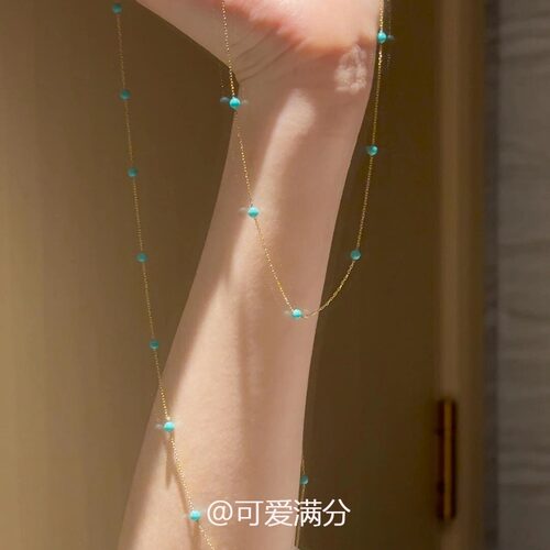 绿色串珠满天星项链女新款锁骨链