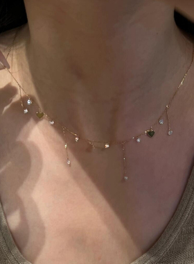 爱心流苏项链女款2025新款锁骨链