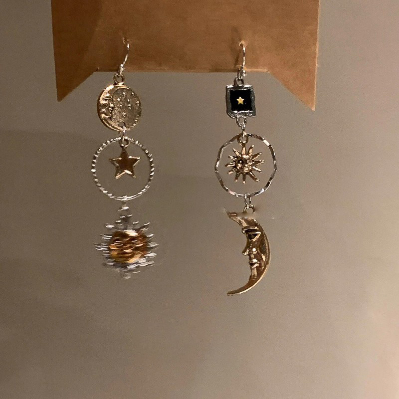 异域民族风太阳月亮耳坠耳环2025新款爆款高级感独特漂亮复古耳饰