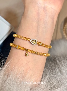 仿黄水晶葫芦手链女轻奢小众精致