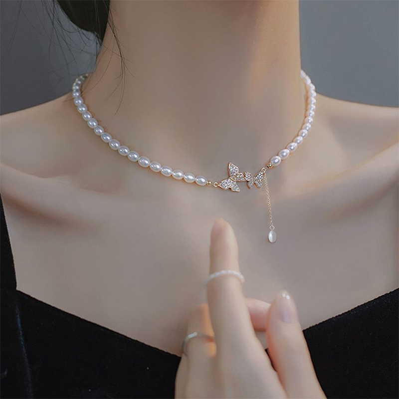蝴蝶仿珍珠项链女2025新爆款颈链