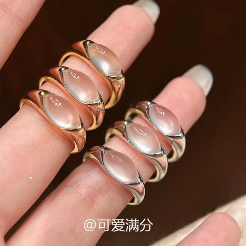 冰透马眼戒指女小众清冷感食指戒