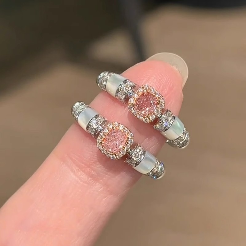 方糖戒指女小众设计千金感食指戒