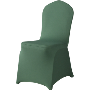 加厚弹力椅套酒店婚庆宴会白色椅子套罩连体空气层通用会议凳子套