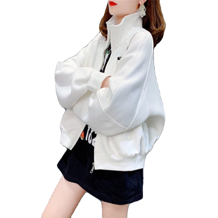 小个子短款开衫卫衣女士春秋薄款2025胖mm大码时尚百搭半高领外套