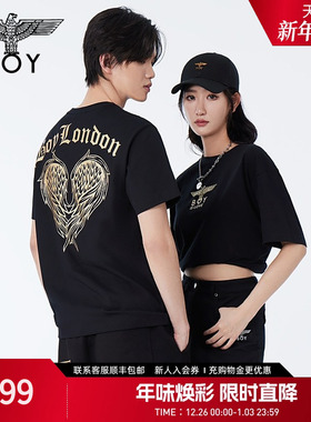 【怦然心动】BOYLONDON春夏男女同款短袖翅膀印花潮牌T恤N01807