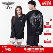 T恤N00801 街头朋克针织长袖 破碎天使 BOYLONDON春秋男女同款