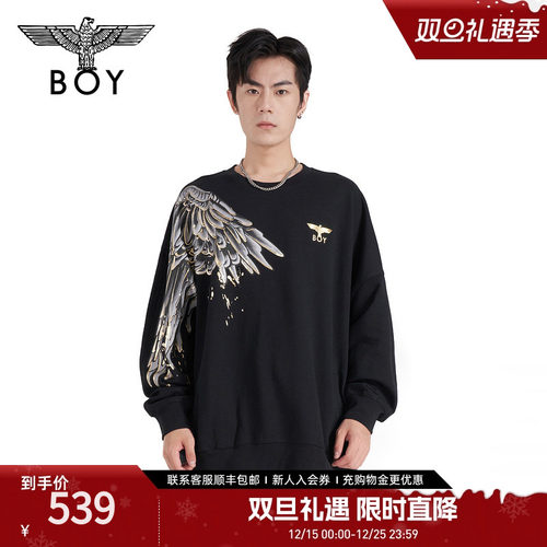 圆领套头情侣款长袖纯棉卫衣