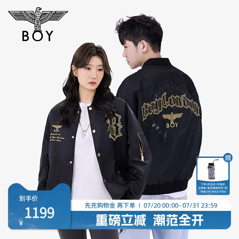 BOYLONDON春男女同款外套哥特印花潮牌夹克棒球外套N25005