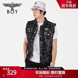 N51001 高街朋克炸街宽松牛仔开衫 BOYLONDON时尚 潮牌春季