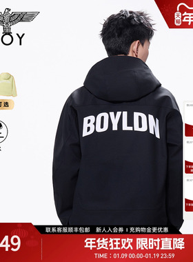 BOYLONDON春情侣户外防水连帽夹克外套N23064