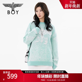 BOYLONDON冬男女同款 针织套头毛衣N60015 提花保暖时尚