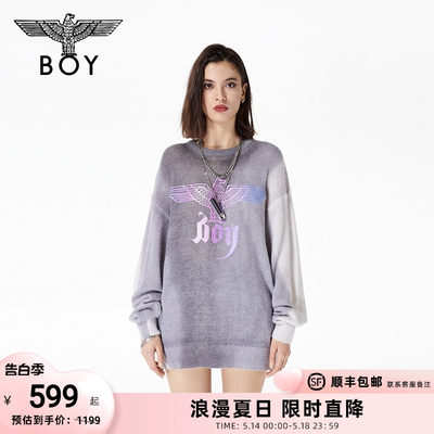 BOYLONDON男女款渐变彩色针织衫