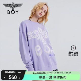 【多肉葡萄】BOYLONDON潮牌情侣款卫衣慵懒感涂鸦老鹰印花N03905