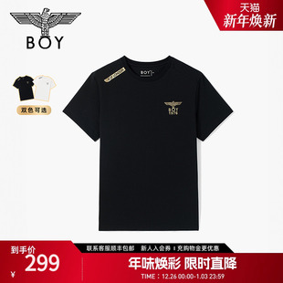 BOYLONDON春夏情侣款 T恤N01170 户外运动简约舒适圆领休闲短袖