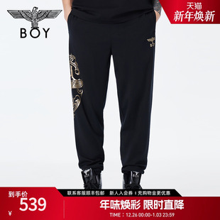 烫金老鹰字母潮酷休闲裤 男女同款 N15003 长裤 BOYLONDON春季