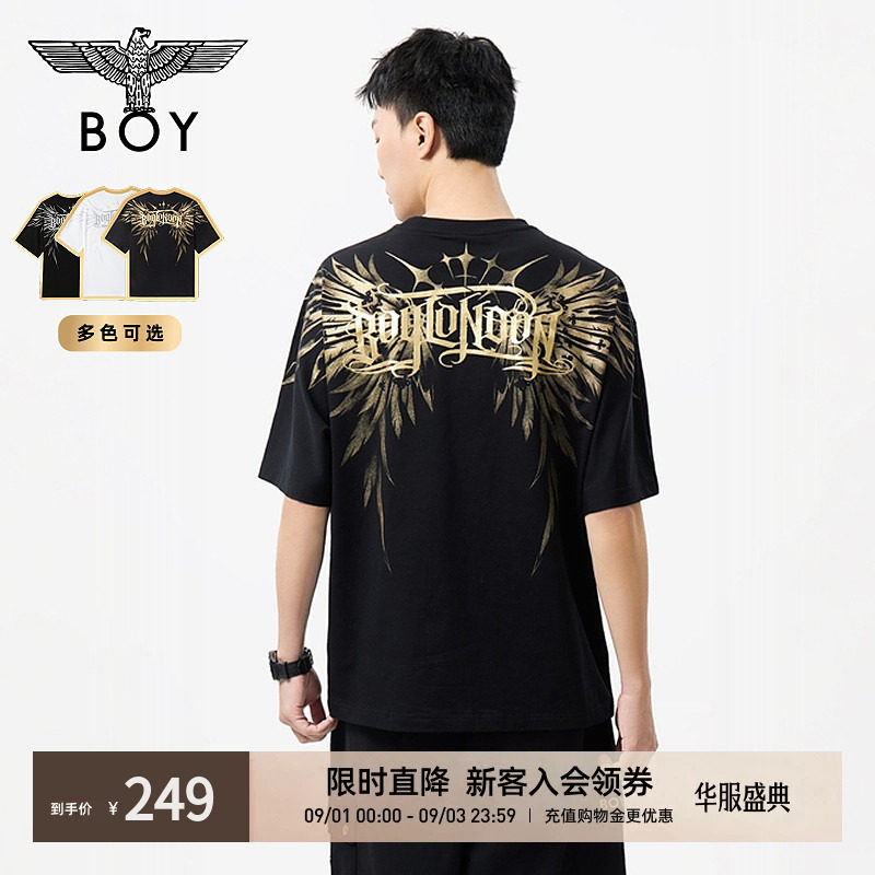 【金翼图腾】BOYLONDON潮牌流光翅膀印花短袖夏季男女款T恤N01133图片