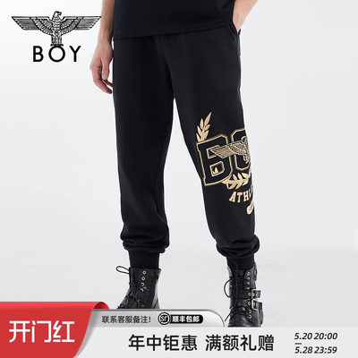 boylondon休闲裤烫金老鹰情侣款