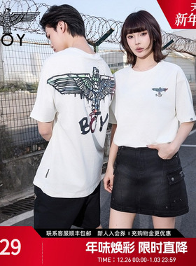 【艺术家涂鸦】BOYLONDON夏男女同款高街潮牌针织短袖T恤N01911