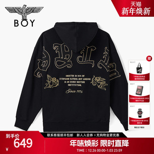休闲连帽套头卫衣N04801 潮酷刺绣时尚 BOYLONDON25春季 情侣款