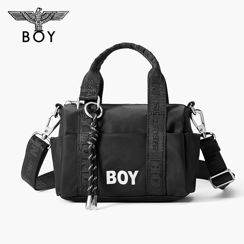 BOYLONDON黑色简约轻便复古新款男女同款时尚个性斜挎小包N
