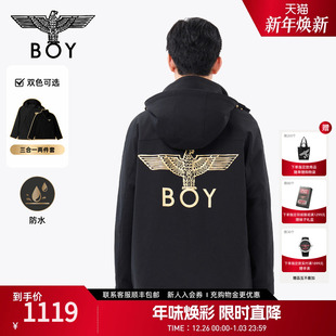 BOYLONDON秋冬潮牌男女同款 三合一摇粒绒户外防水冲锋外套N23902