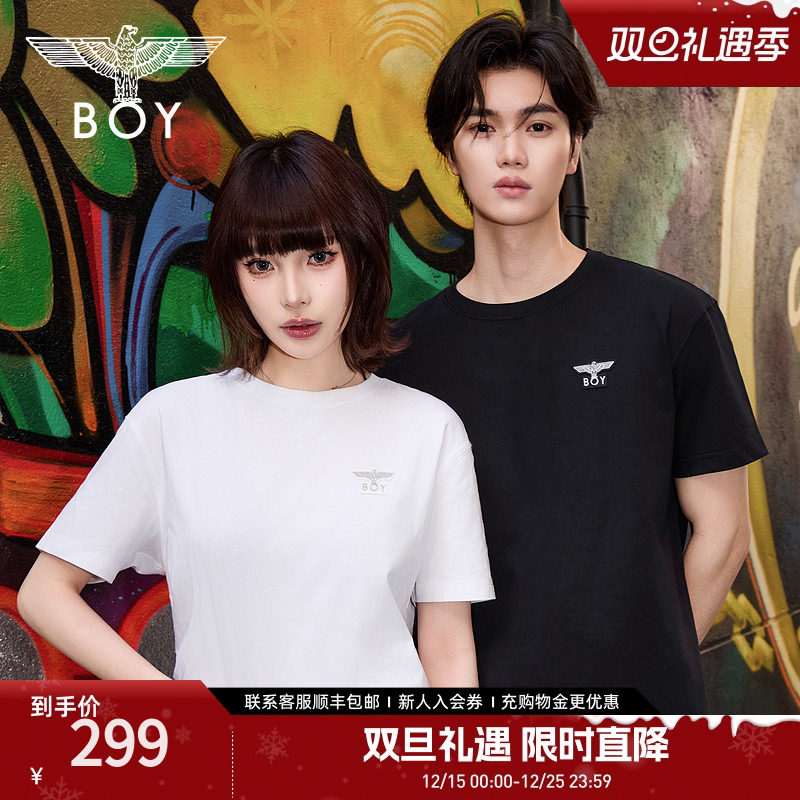 【寂寥黑夜】BOYLONDON25新款情侣款黑色基础款潮牌短袖T