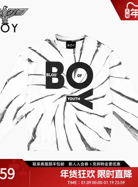 【漩涡危机】BOYLONDON春季男女同款长袖扎染潮酷圆领卫衣M03701