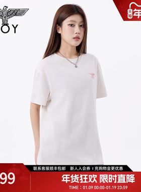 BOYLONDON春夏帅气甜酷童趣印花短袖休闲宽松百搭女款T恤N01268