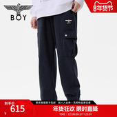 BOYLONDON男女同款 N15042 裤 长裤 休闲百搭直筒宽松灰色工装