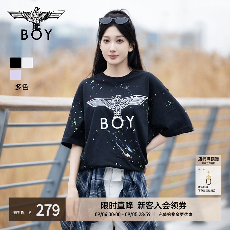 【琥珀流光】BOYLONDON男女经典翅膀休闲涂鸦潮牌短袖T恤N01800图片