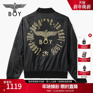 BOYLONDON春季 廓形夹克提花刺绣潮牌梭织外套N23020 男女同款