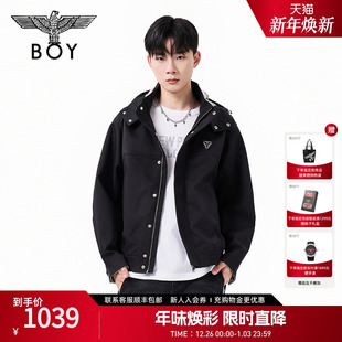 BOYLONDON2025年春新款 潮流连帽立领N23090 户外情侣外套夹克时尚