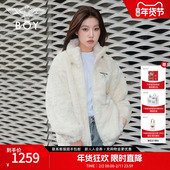 奶酪陷阱 BOYLONDON秋冬情侣外套白色保暖仿毛绒夹克N23007