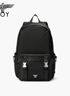 BOYLONDON黑色通勤大容量简约旅行经典潮牌街头男女双肩包N85021