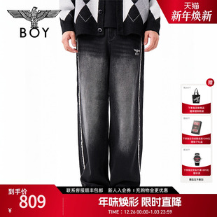 休闲慵懒直筒牛仔长裤 潮牌男女同款 N34062 新款 BOYLONDON2025春季