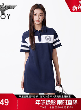 BOYLONDON25新款春夏女款简约印花休闲潮牌连衣裙W17013